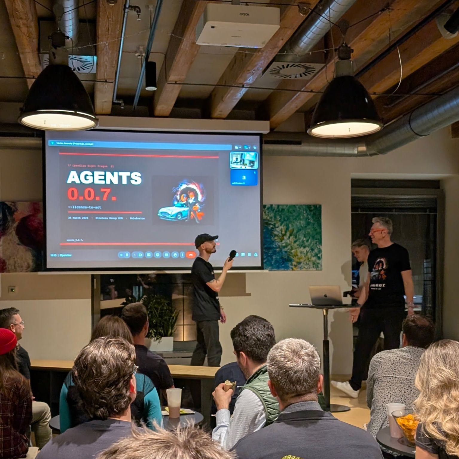 Agents 0.0.7 presentation on stage