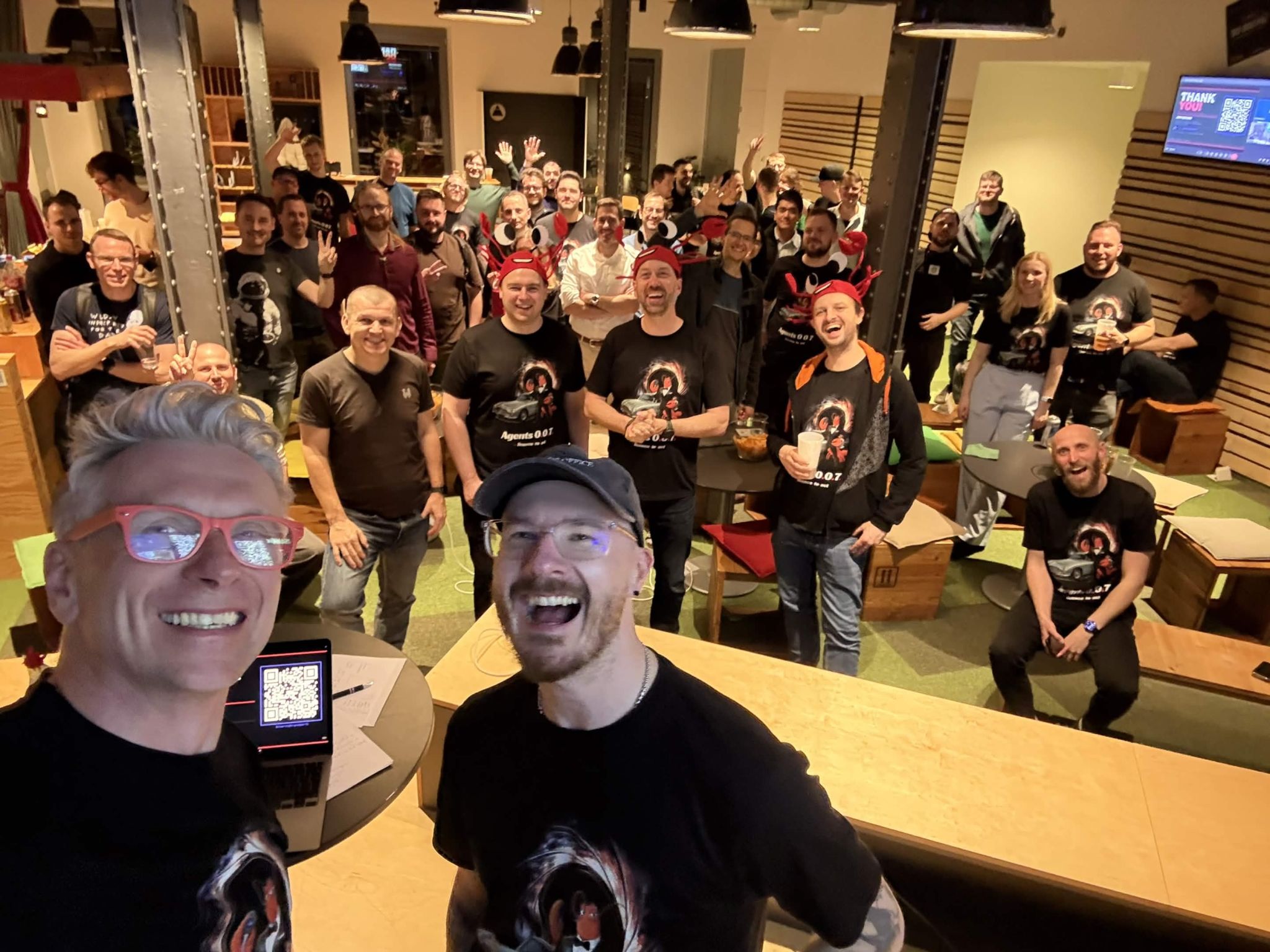 Group selfie with the community